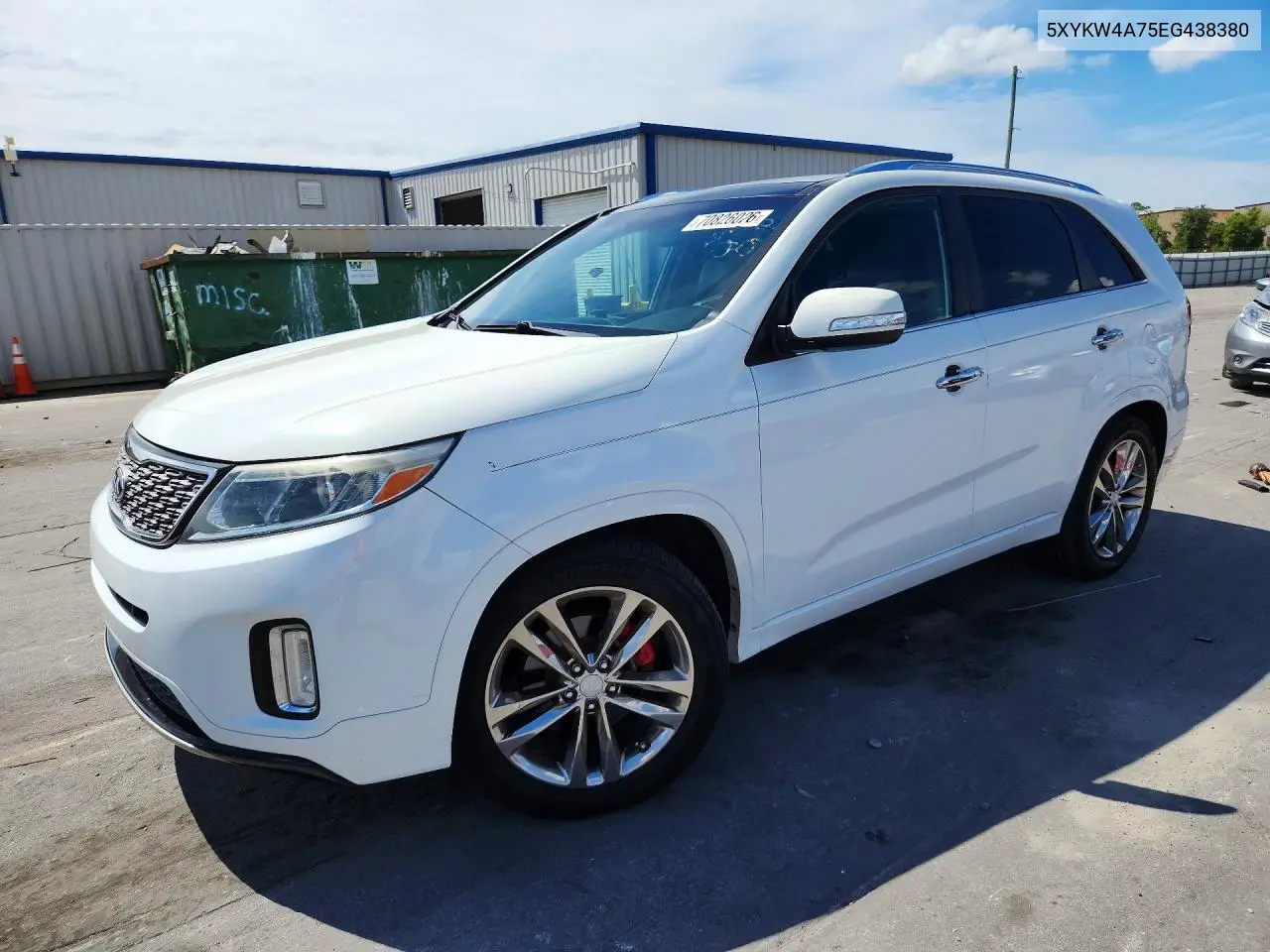 KIA SORENTO 2014, VIN 5XYKW4A75EG438380