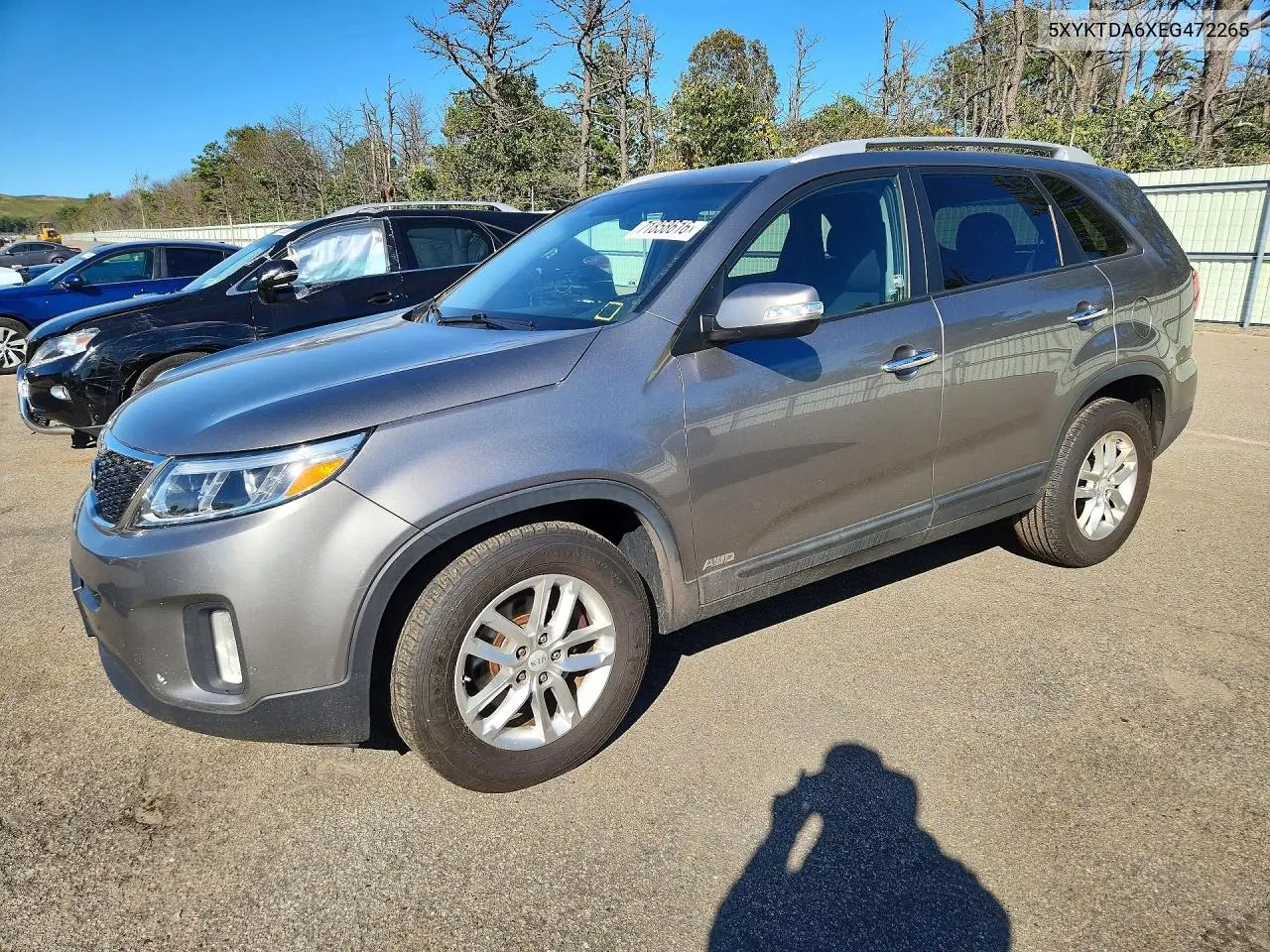 KIA SORENTO 2014, VIN 5XYKTDA6XEG472265