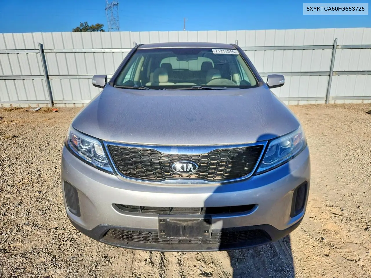 2015 KIA SORENTO VIN 5XYKTCA60FG653726 — фото 5