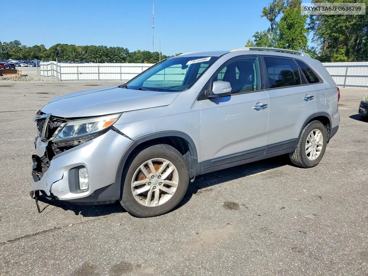 KIA SORENTO 2015, VIN 5XYKT3A67FG638799
