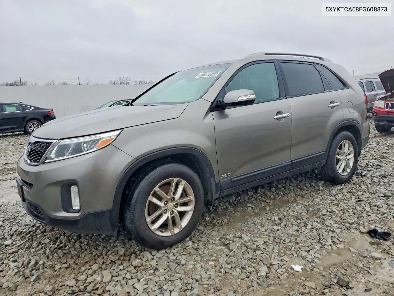 KIA SORENTO 2015, VIN 5XYKTCA68FG608873