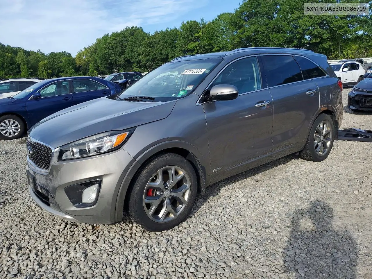 KIA SORENTO 2016, VIN 5XYPKDA53GG086709