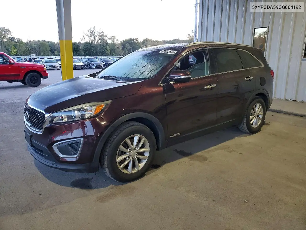 KIA SORENTO 2016, VIN 5XYPGDA59GG004192