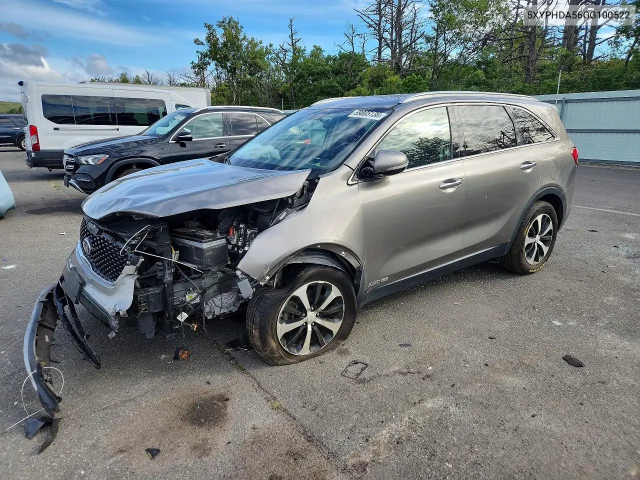 KIA SORENTO 2016, VIN 5XYPHDA56GG100522