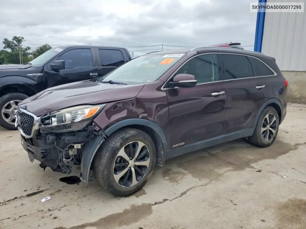 KIA SORENTO 2016, VIN 5XYPHDA50GG017295