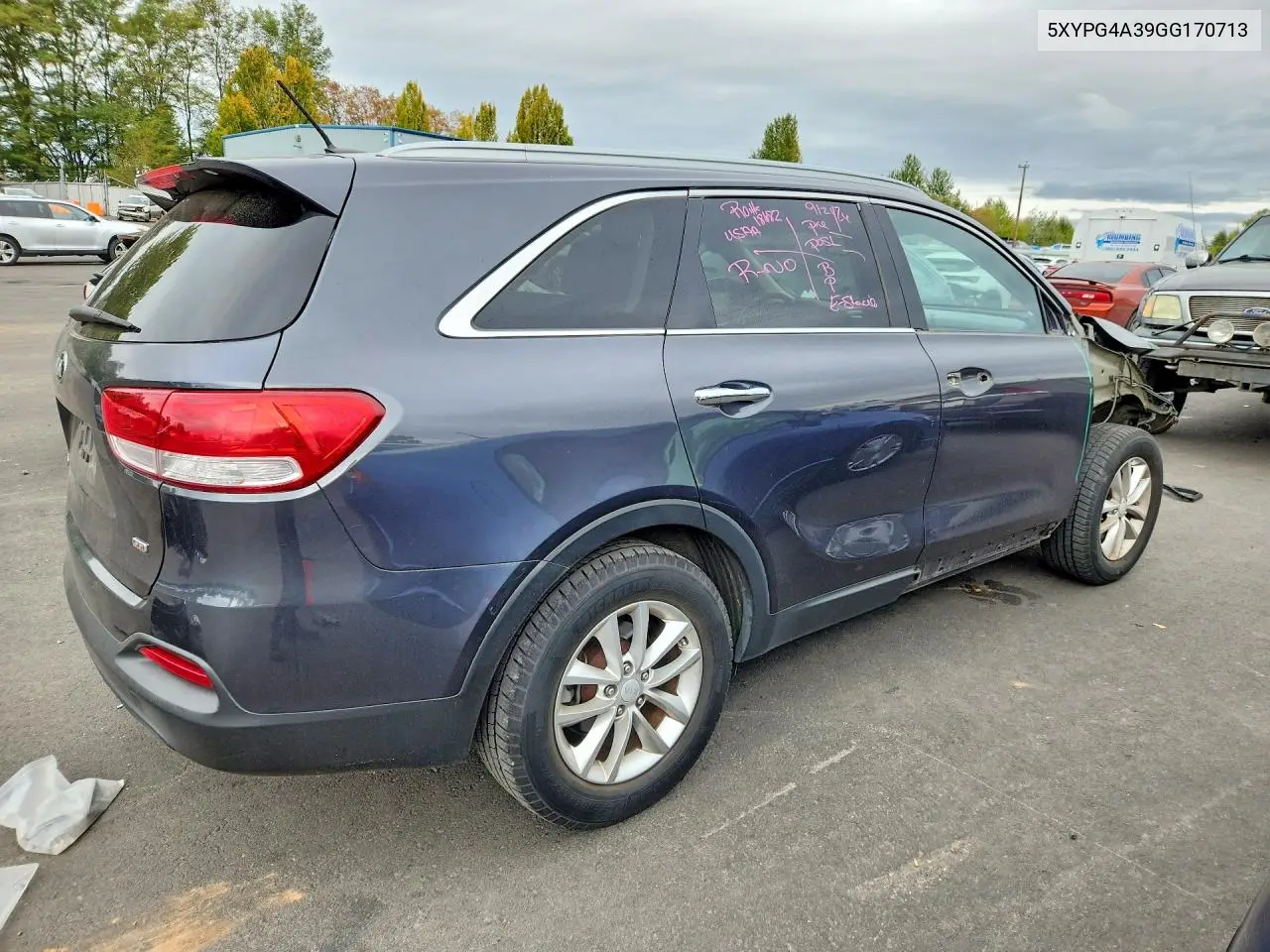 2016 KIA SORENTO VIN 5XYPG4A39GG170713 — фото 3
