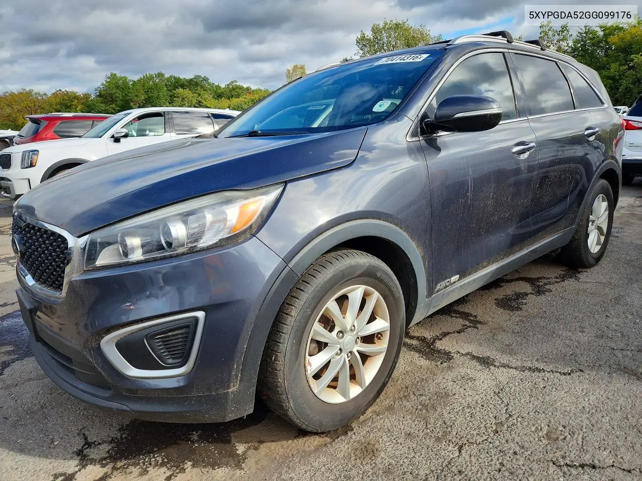 KIA SORENTO 2016, VIN 5XYPGDA52GG099176