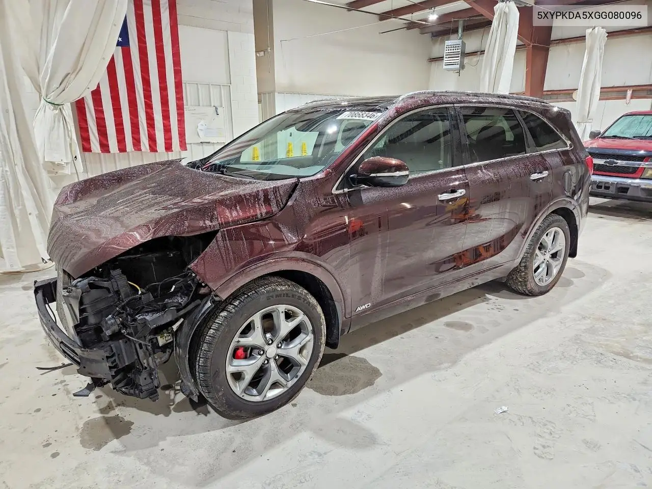 KIA SORENTO 2016, VIN 5XYPKDA5XGG080096