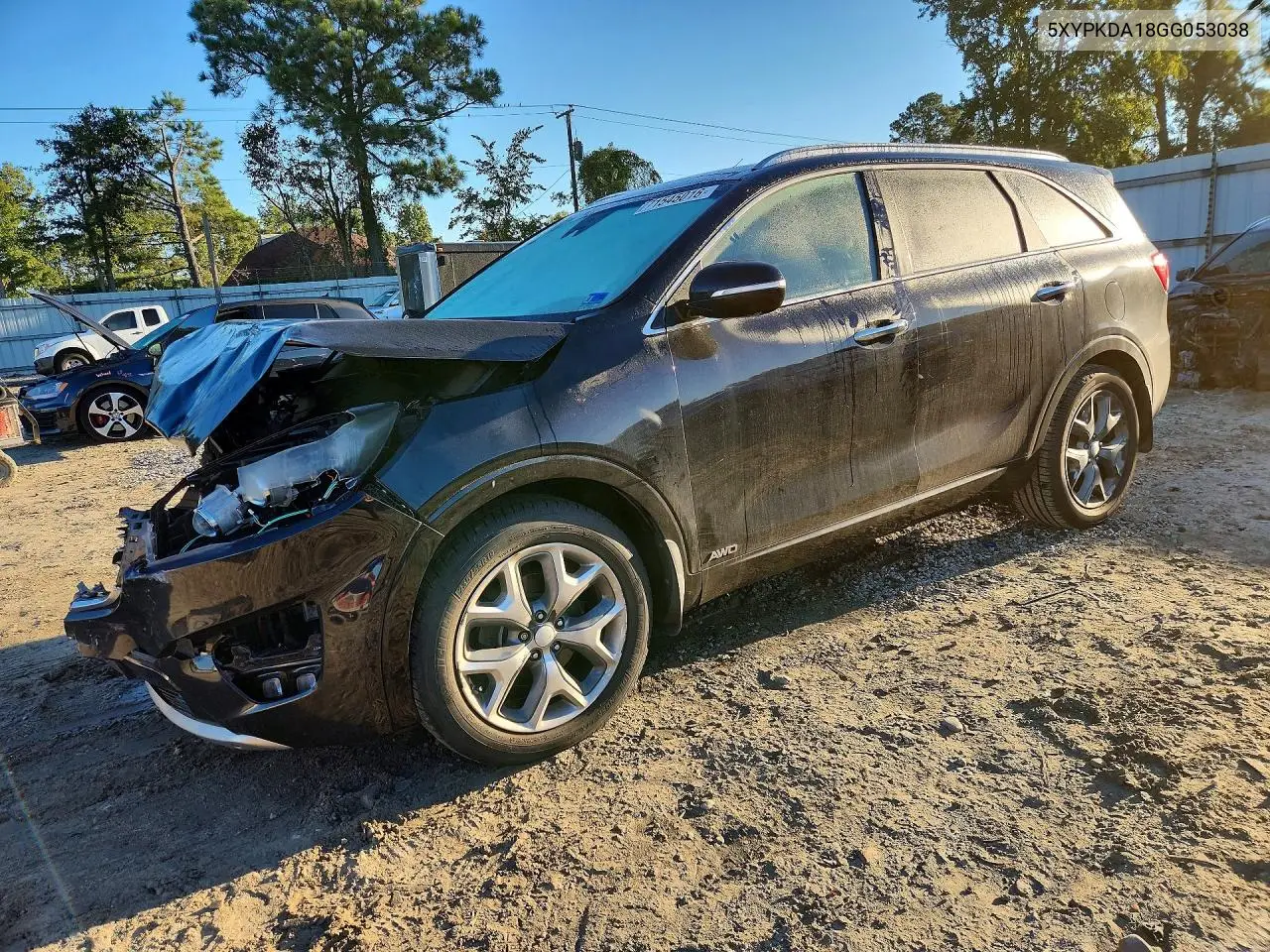 KIA SORENTO 2016, VIN 5XYPKDA18GG053038