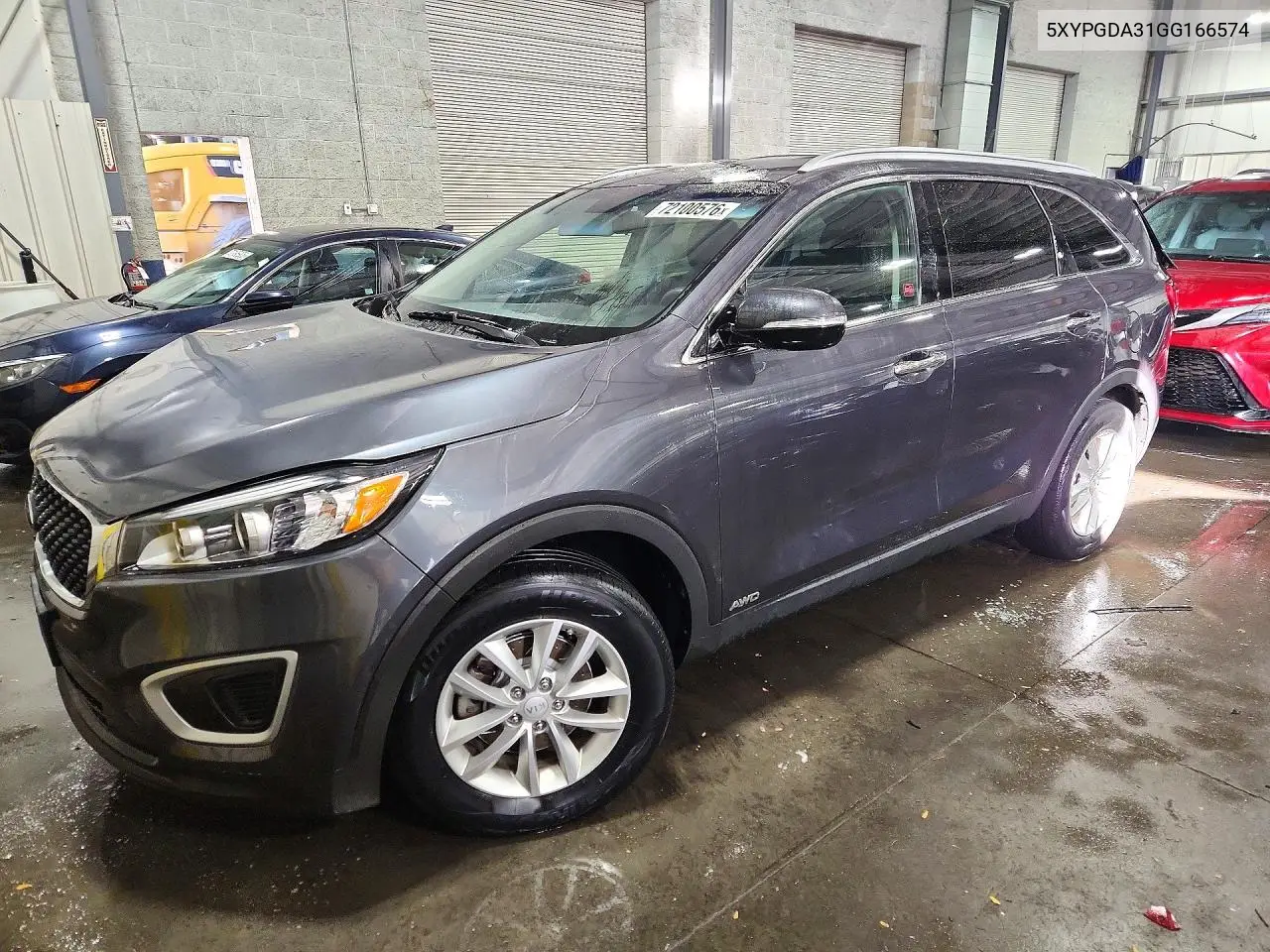 KIA SORENTO 2016, VIN 5XYPGDA31GG166574