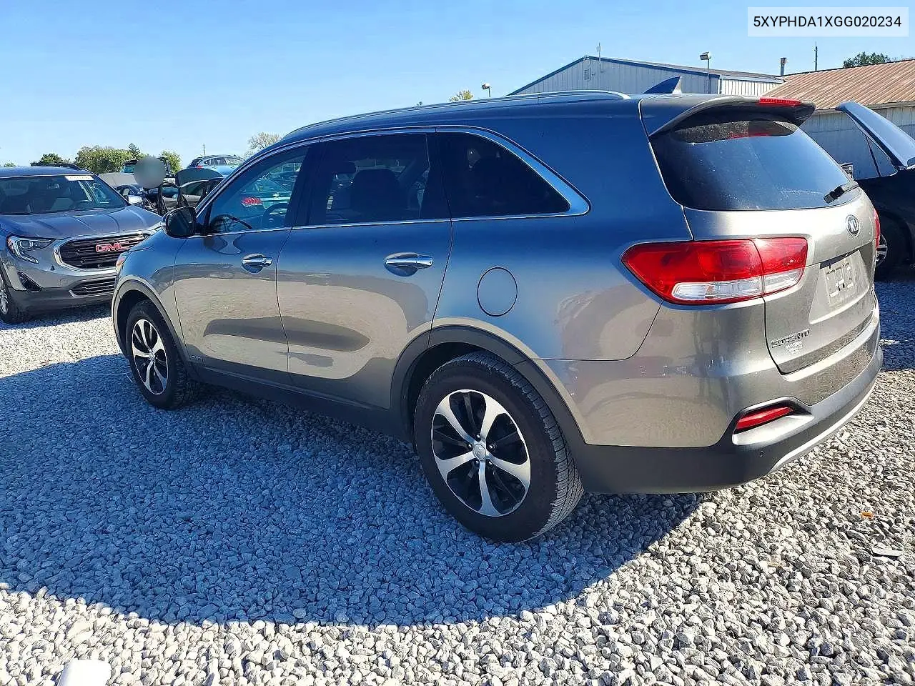 2016 KIA SORENTO VIN 5XYPHDA1XGG020234 — фото 2