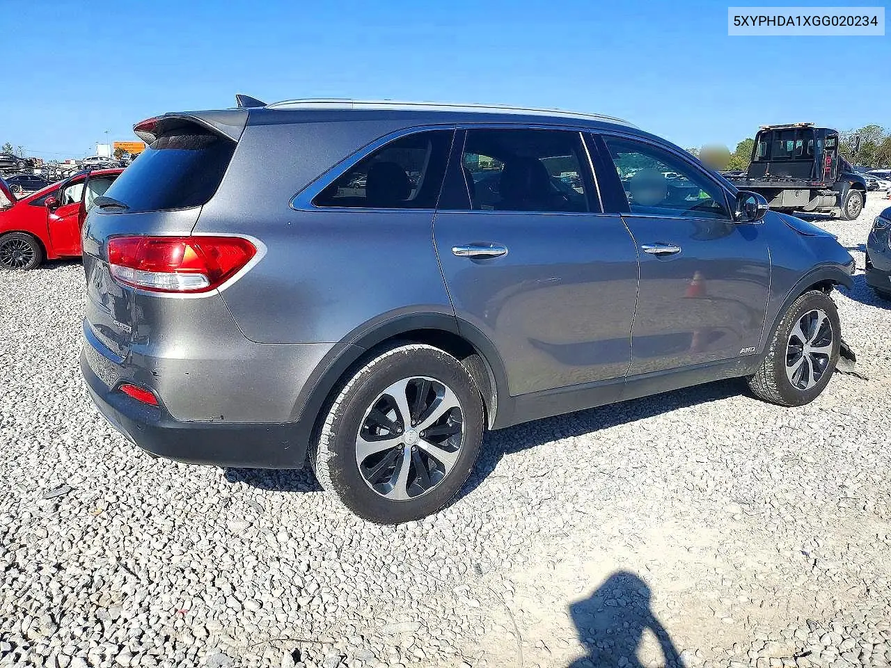 2016 KIA SORENTO VIN 5XYPHDA1XGG020234 — фото 3