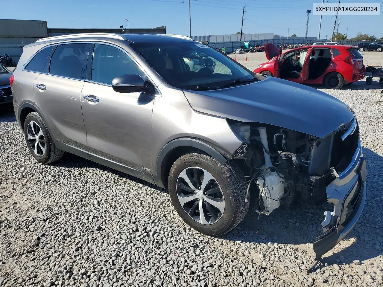 2016 KIA SORENTO VIN 5XYPHDA1XGG020234 — фото 4