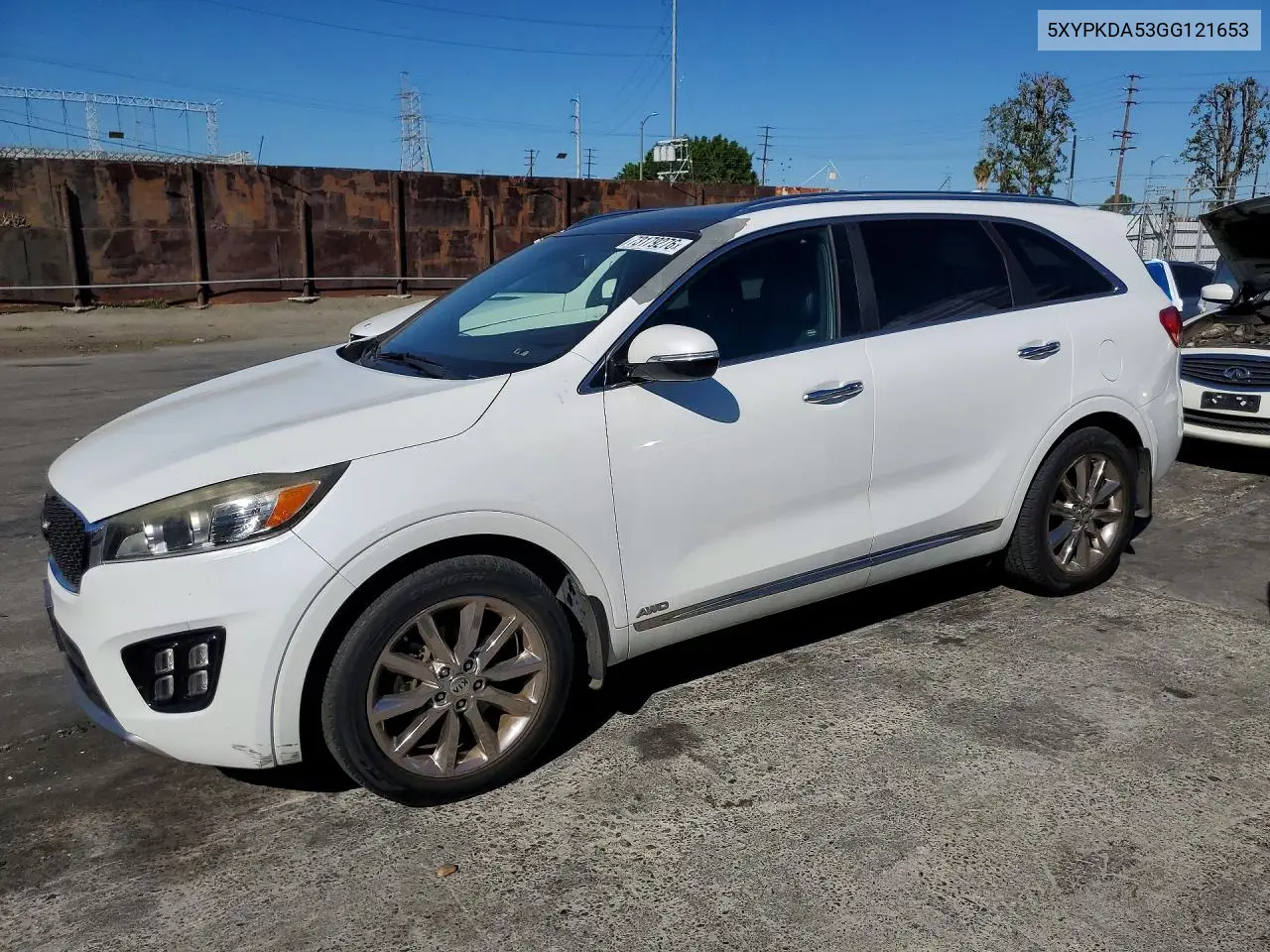 KIA SORENTO 2016, VIN 5XYPKDA53GG121653