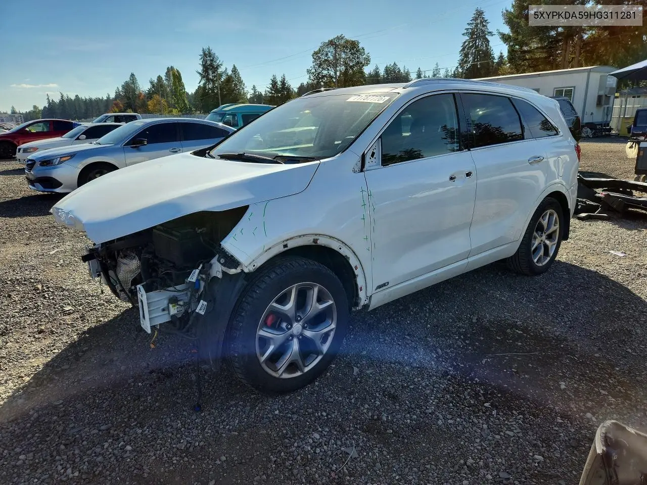 KIA SORENTO 2017, VIN 5XYPKDA59HG311281