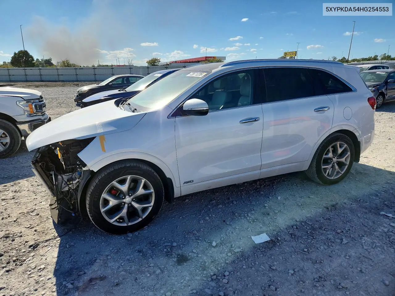 KIA SORENTO 2017, VIN 5XYPKDA54HG254553