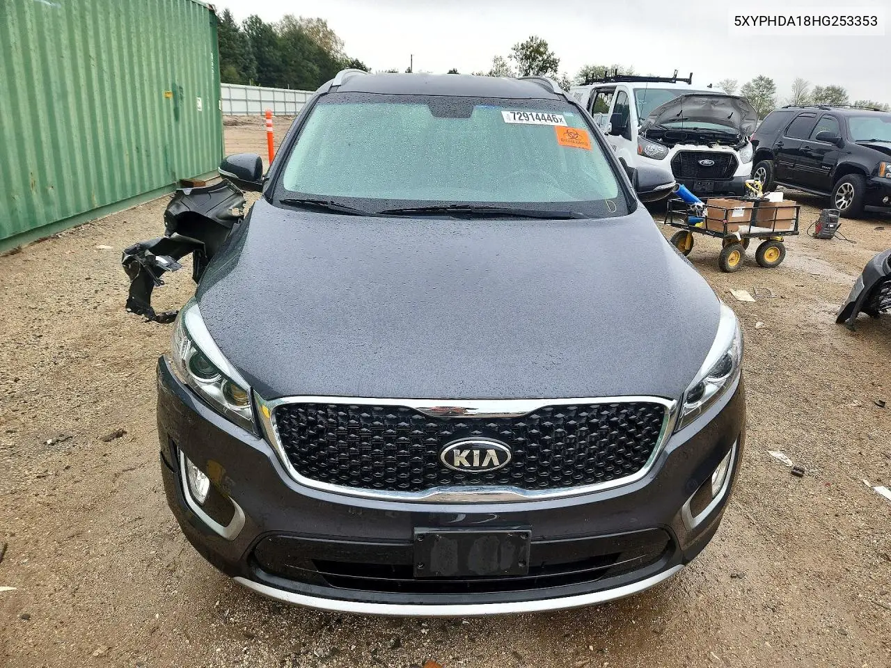2017 KIA SORENTO VIN 5XYPHDA18HG253353 — фото 5