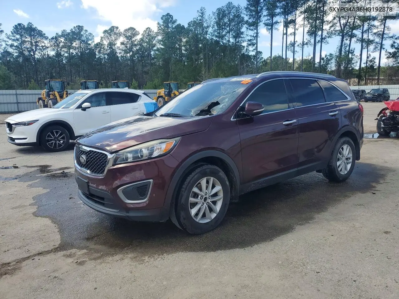 KIA SORENTO 2017, VIN 5XYPG4A36HG192878
