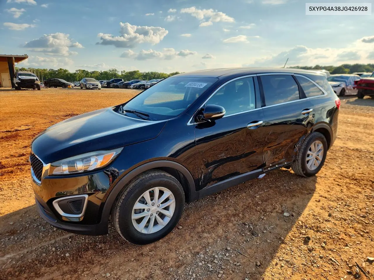 KIA SORENTO 2018, VIN 5XYPG4A38JG426928