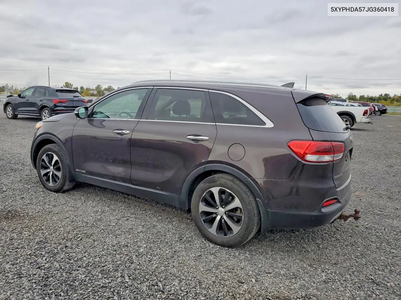 2018 KIA SORENTO VIN 5XYPHDA57JG360418 — фото 2