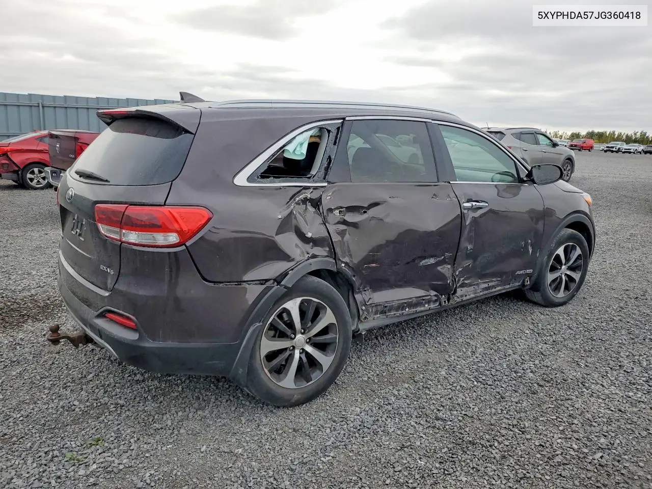 2018 KIA SORENTO VIN 5XYPHDA57JG360418 — фото 3