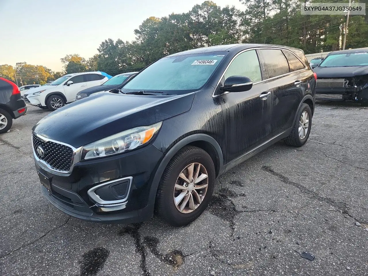 KIA SORENTO 2018, VIN 5XYPG4A37JG350649