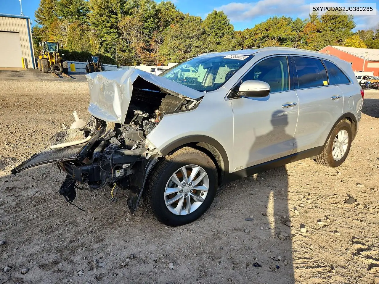 KIA SORENTO 2018, VIN 5XYPGDA32JG380285