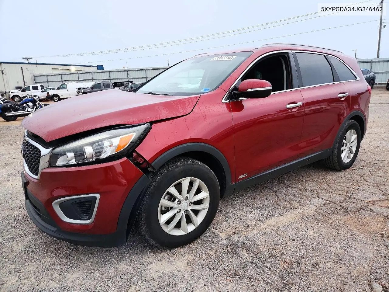 KIA SORENTO 2018, VIN 5XYPGDA34JG346462