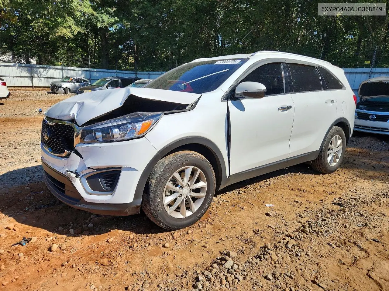 KIA SORENTO 2018, VIN 5XYPG4A36JG368849