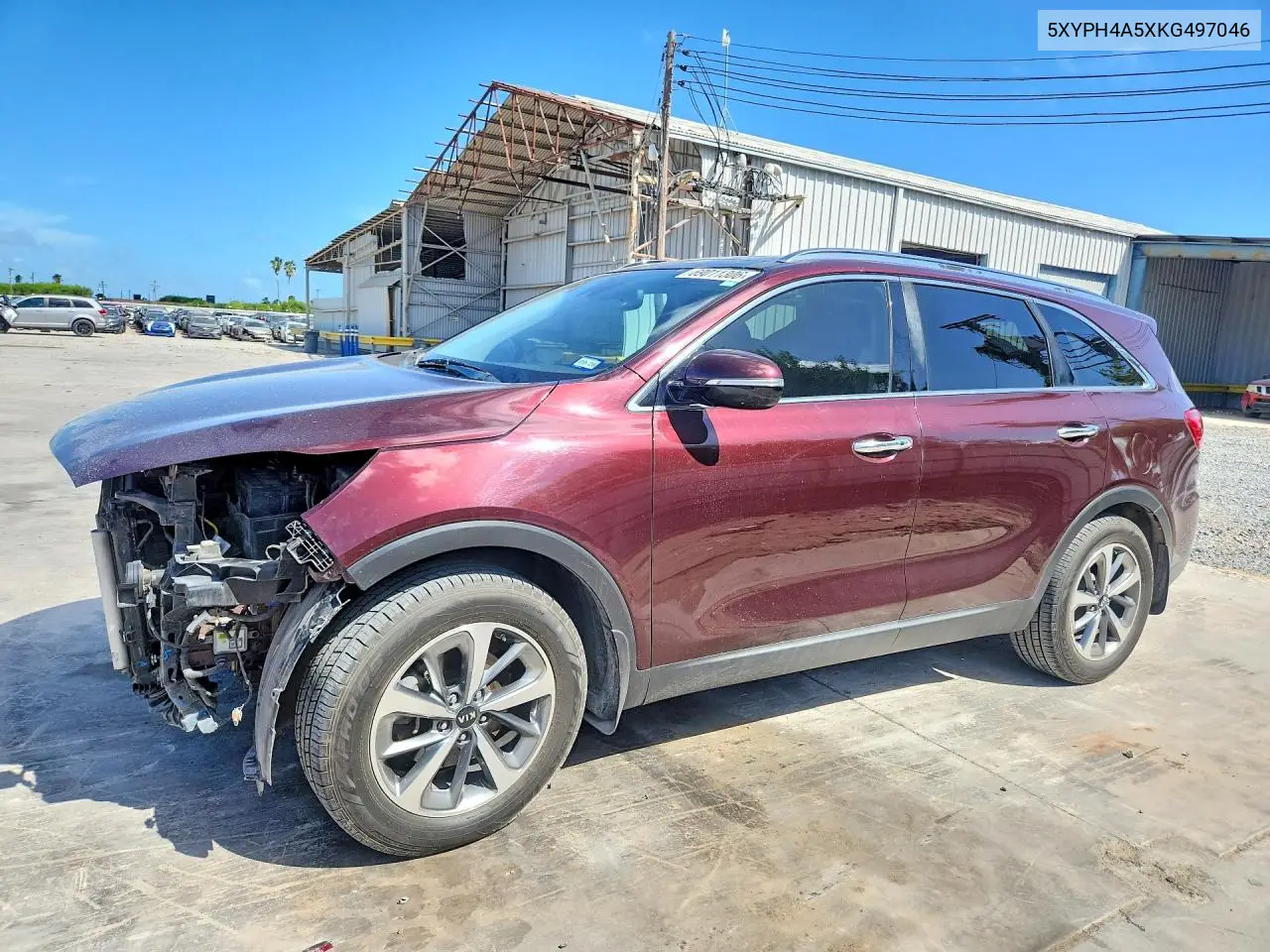 KIA SORENTO 2019, VIN 5XYPH4A5XKG497046