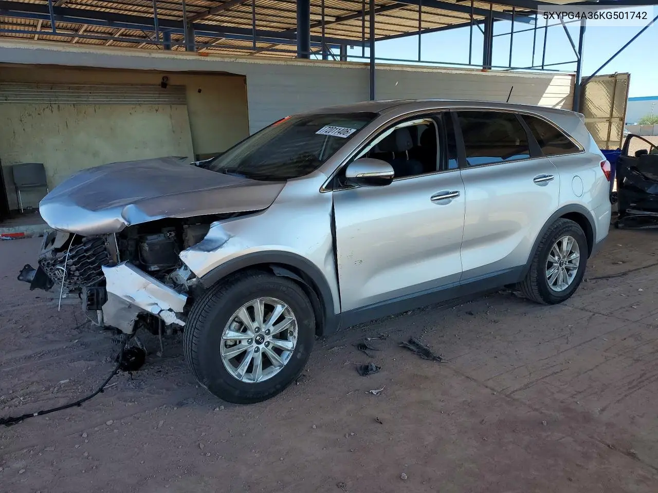 KIA SORENTO 2019, VIN 5XYPG4A36KG501742