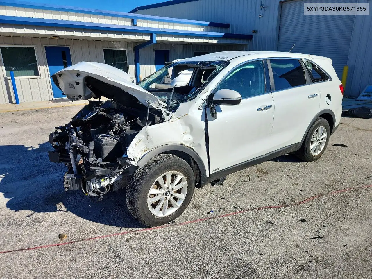KIA SORENTO 2019, VIN 5XYPGDA30KG571365