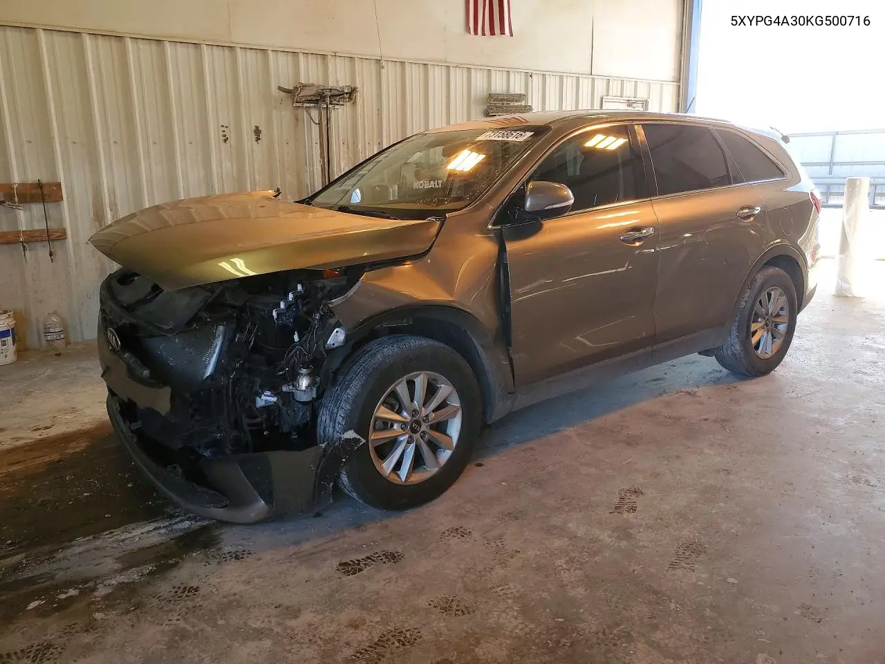 KIA SORENTO 2019, VIN 5XYPG4A30KG500716