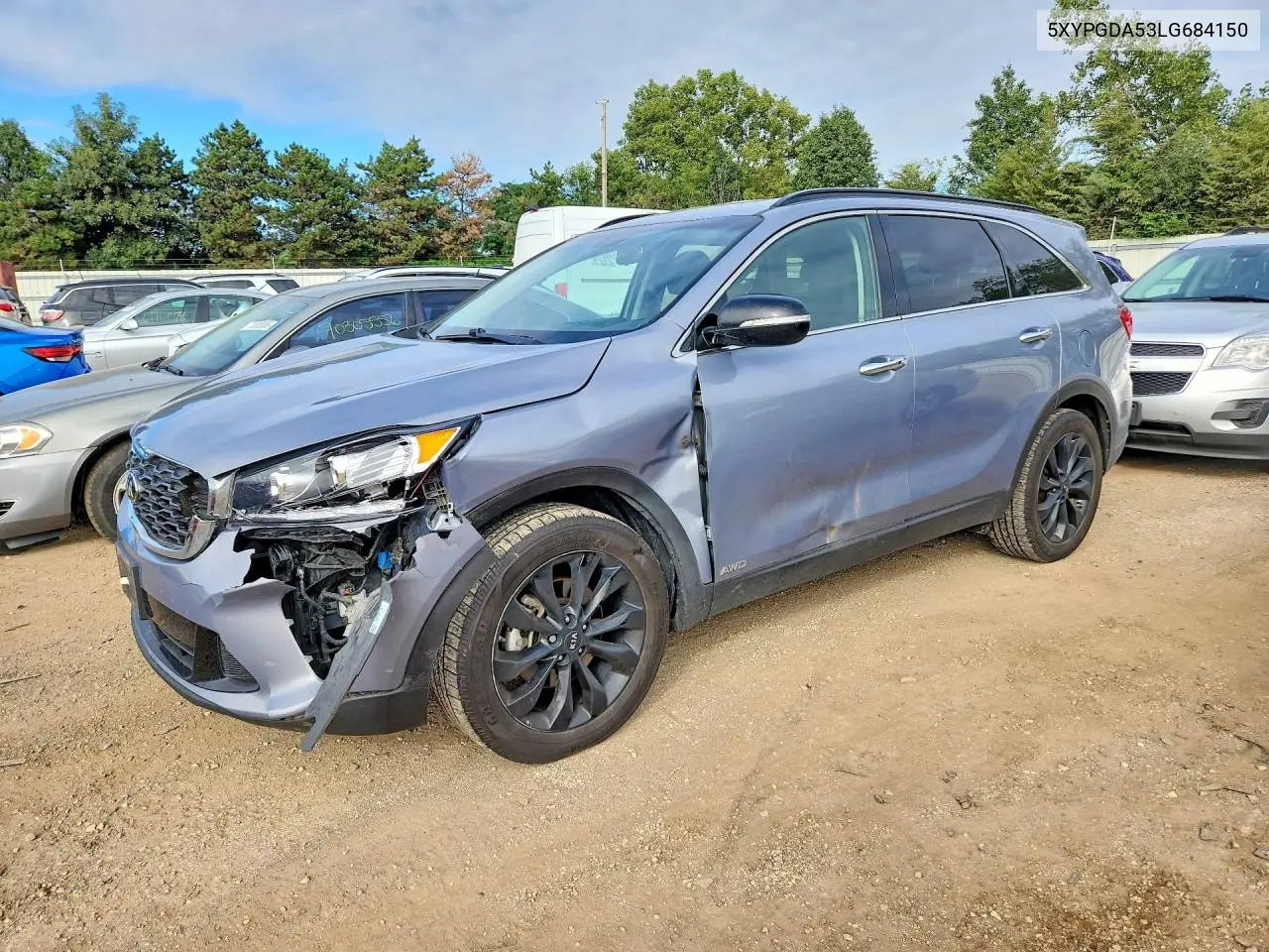 KIA SORENTO 2020, VIN 5XYPGDA53LG684150