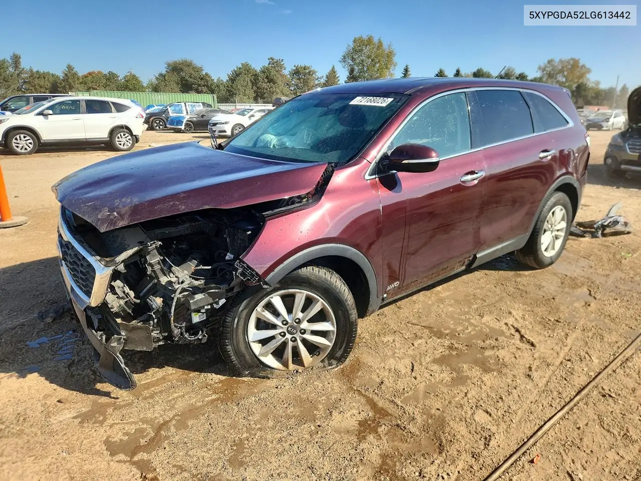 KIA SORENTO 2020, VIN 5XYPGDA52LG613442