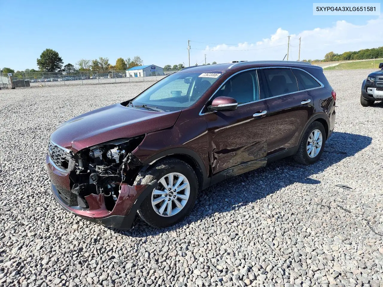 KIA SORENTO 2020, VIN 5XYPG4A3XLG651581