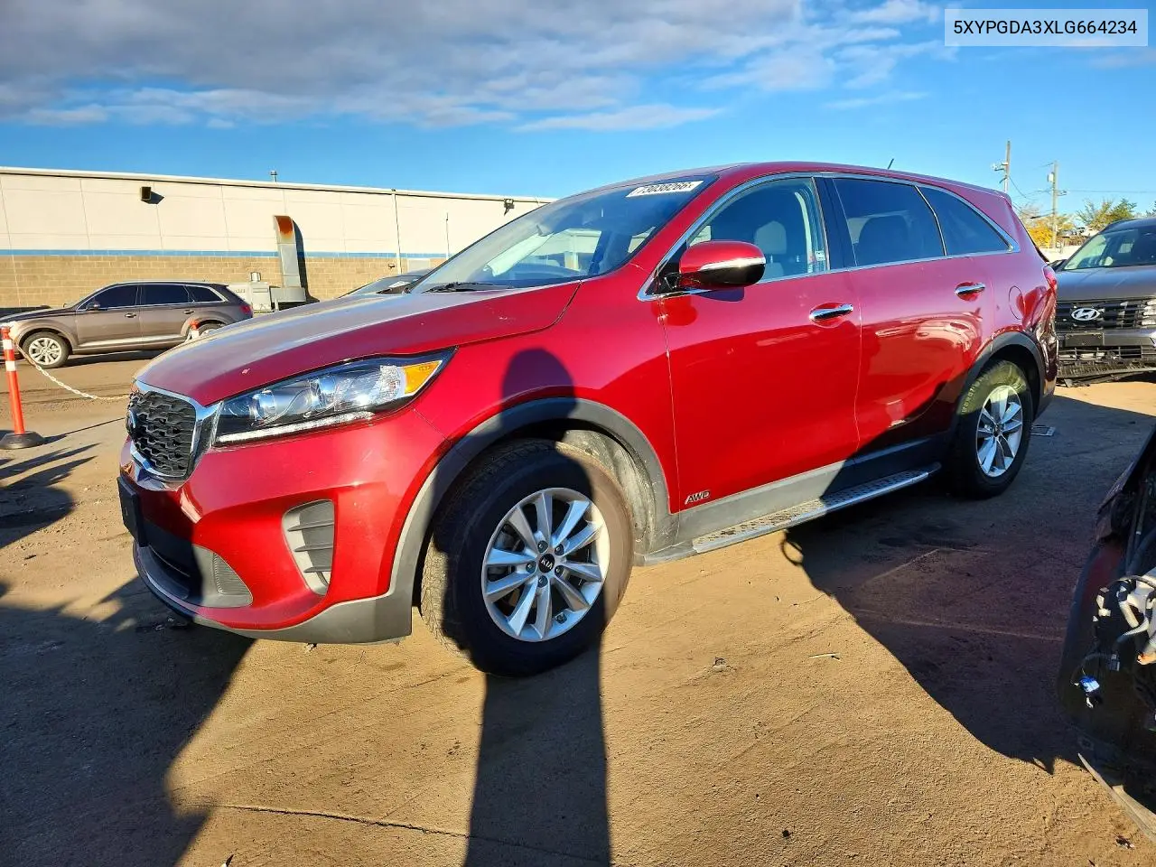 KIA SORENTO 2020, VIN 5XYPGDA3XLG664234