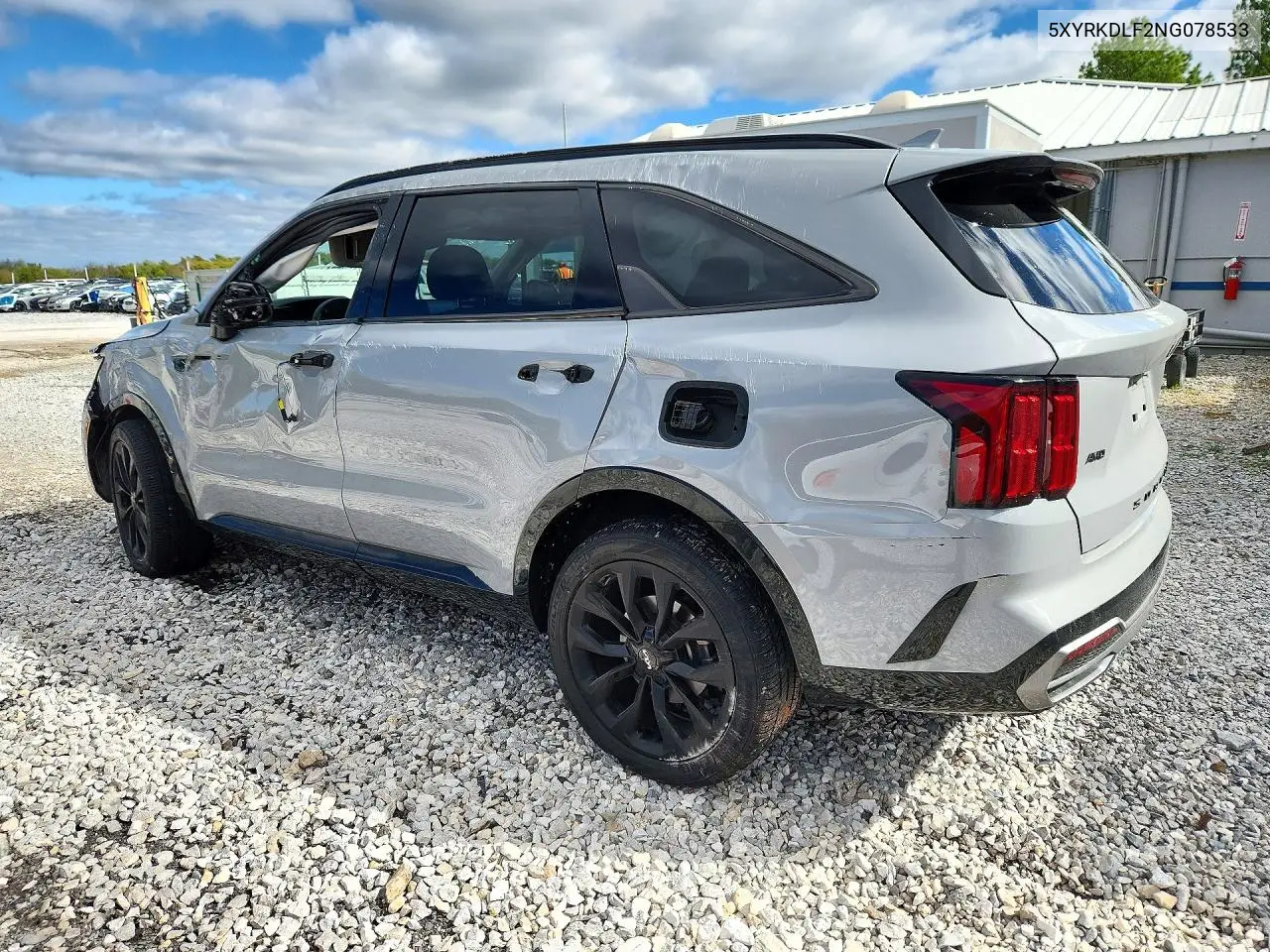 2022 KIA SORENTO VIN 5XYRKDLF2NG078533 — фото 2