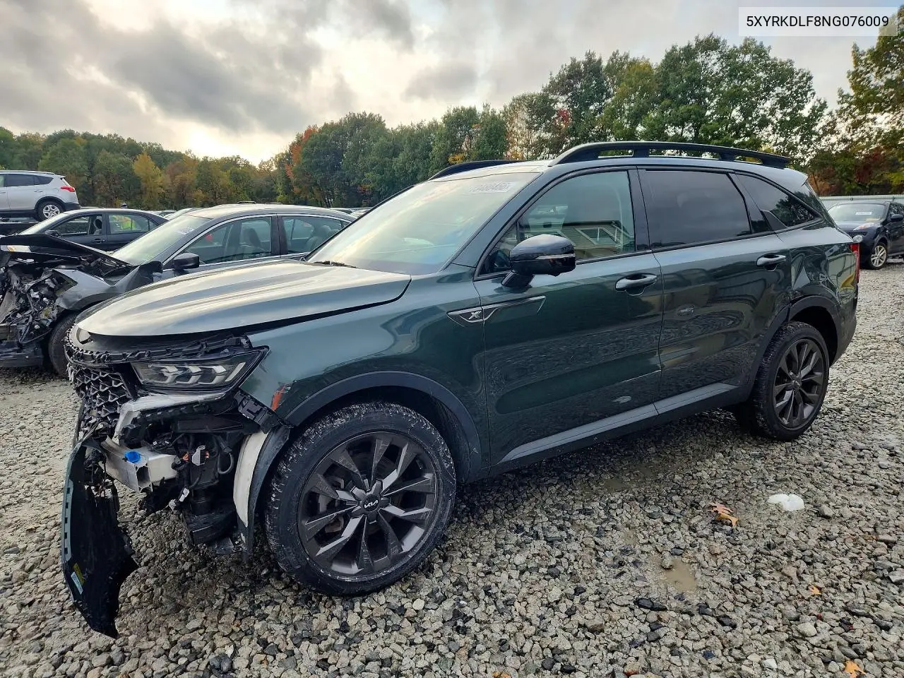 KIA SORENTO 2022, VIN 5XYRKDLF8NG076009