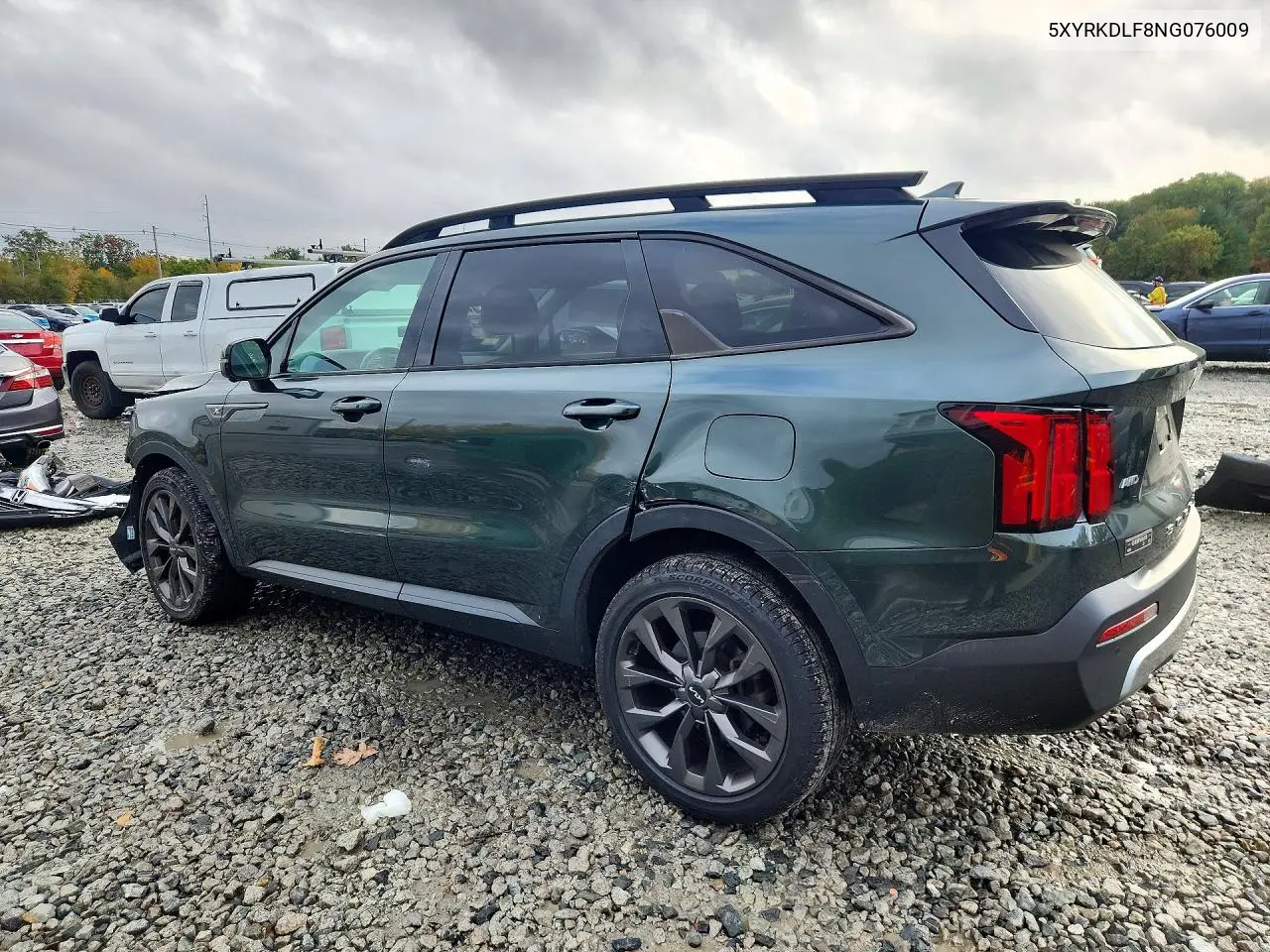 2022 KIA SORENTO VIN 5XYRKDLF8NG076009 — фото 2
