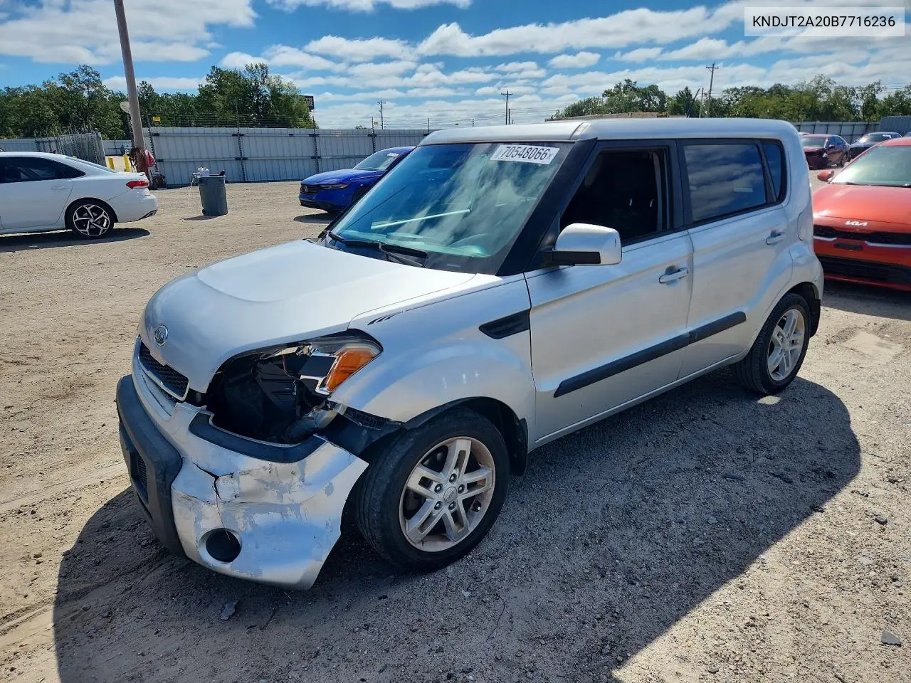 KIA SOUL 2011, VIN KNDJT2A20B7716236