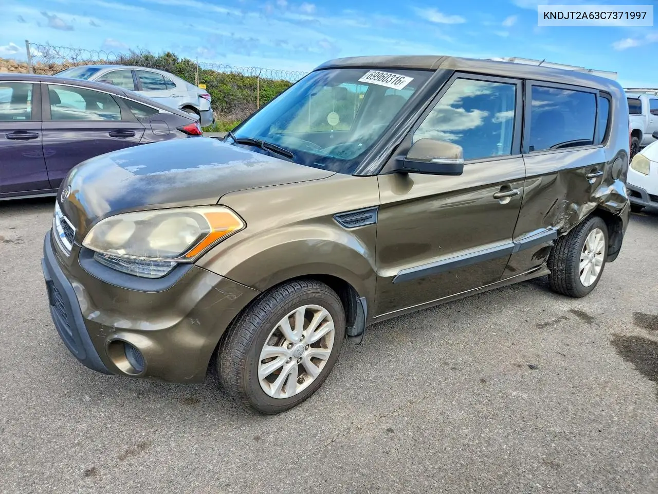KIA SOUL 2012, VIN KNDJT2A63C7371997