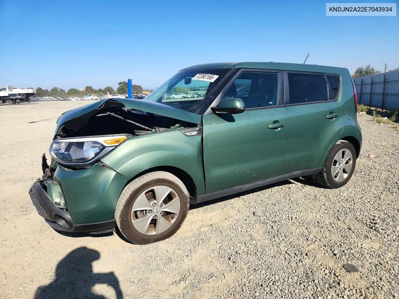 KIA SOUL 2014, VIN KNDJN2A22E7043934