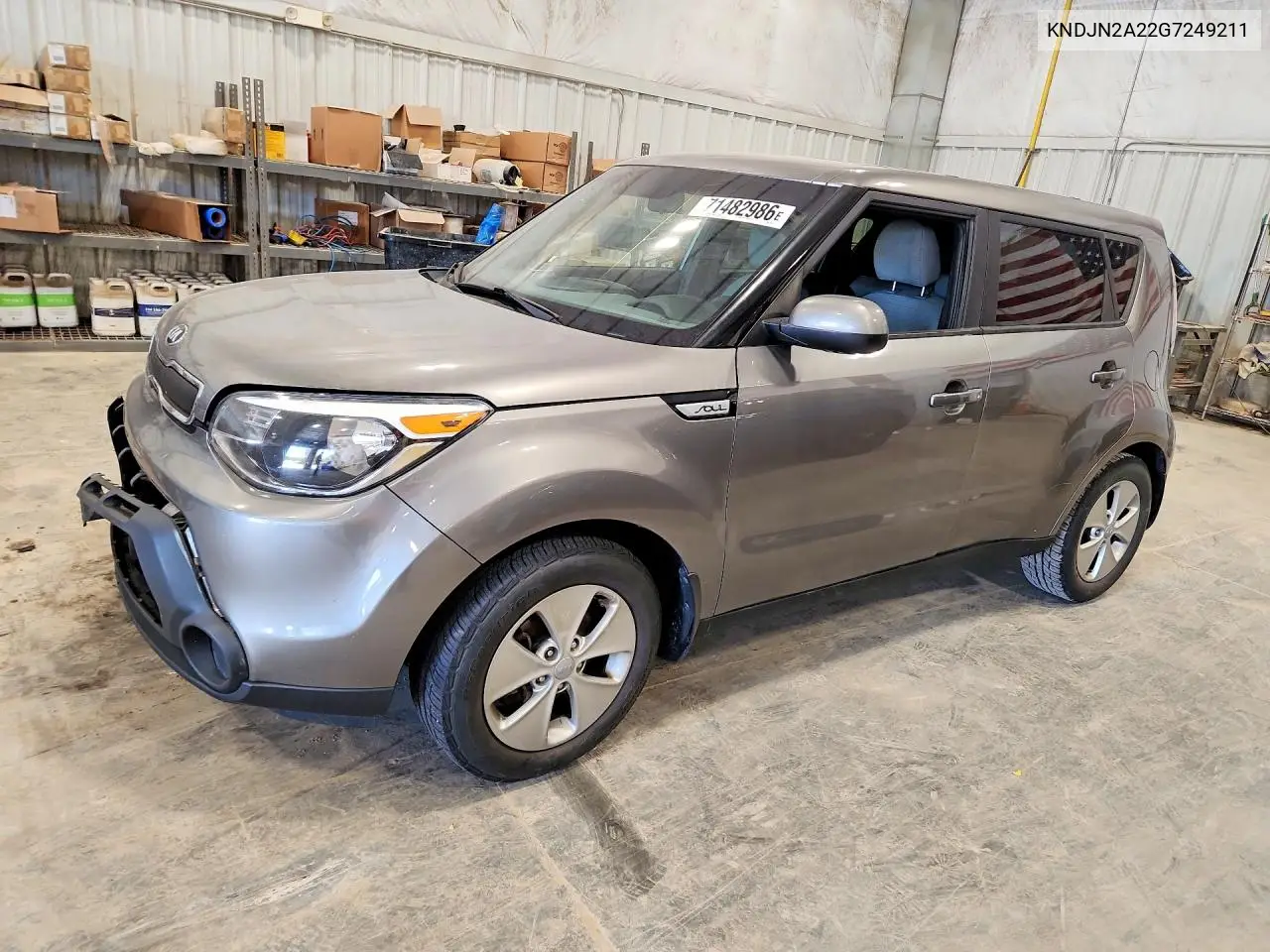 KIA SOUL 2016, VIN KNDJN2A22G7249211