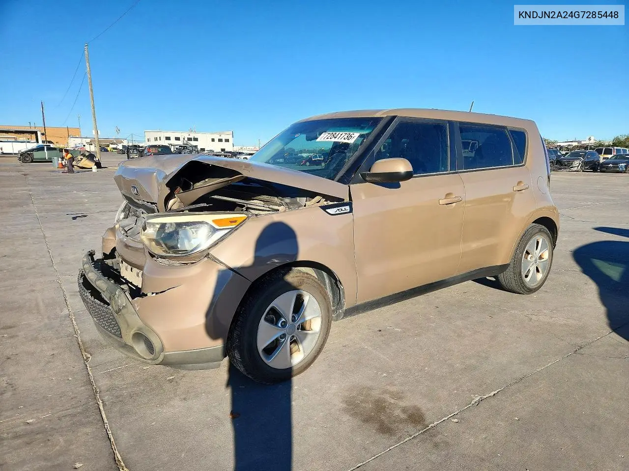 KIA SOUL 2016, VIN KNDJN2A24G7285448