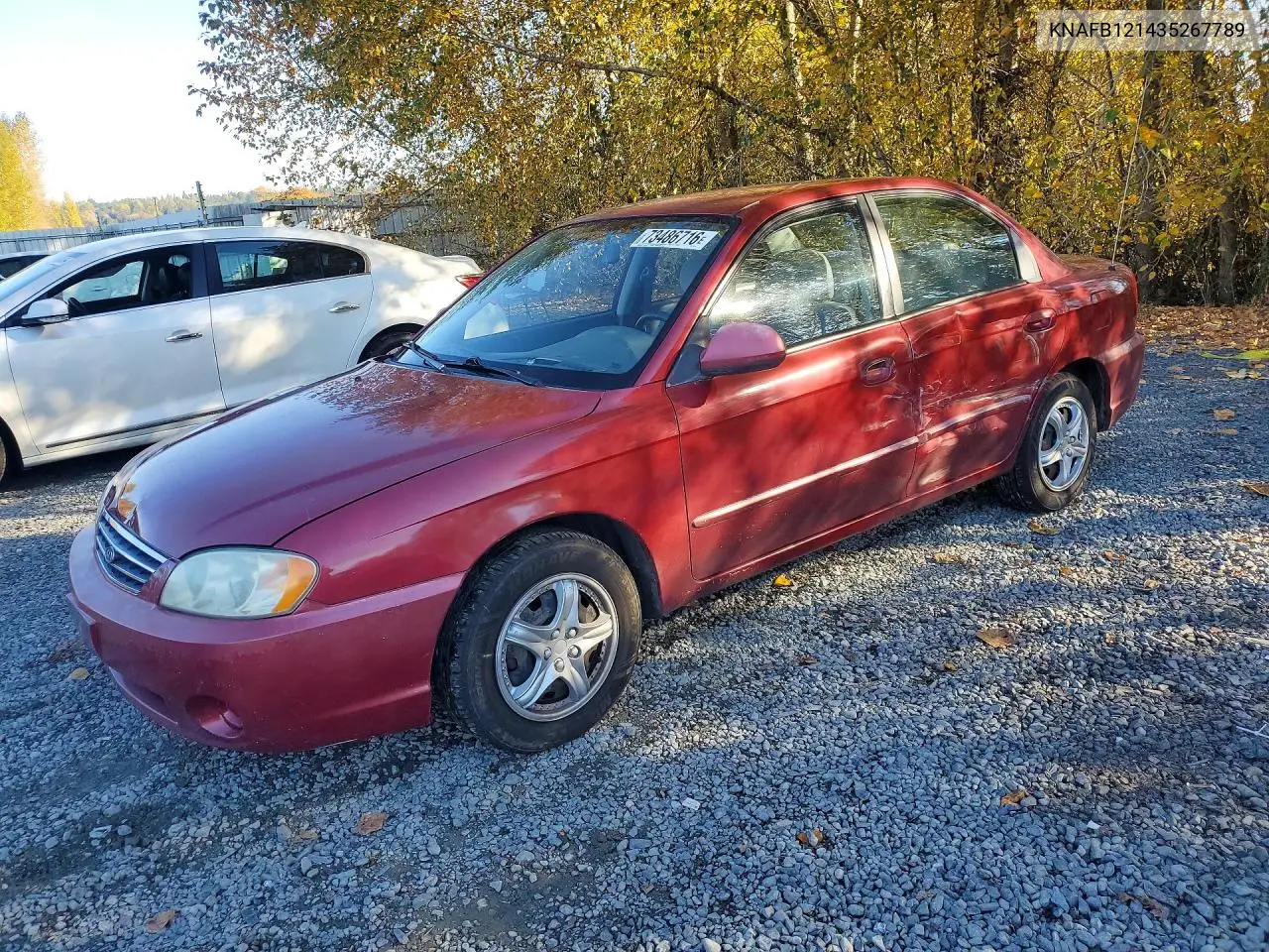 KIA SPECTRA 2003, VIN KNAFB121435267789