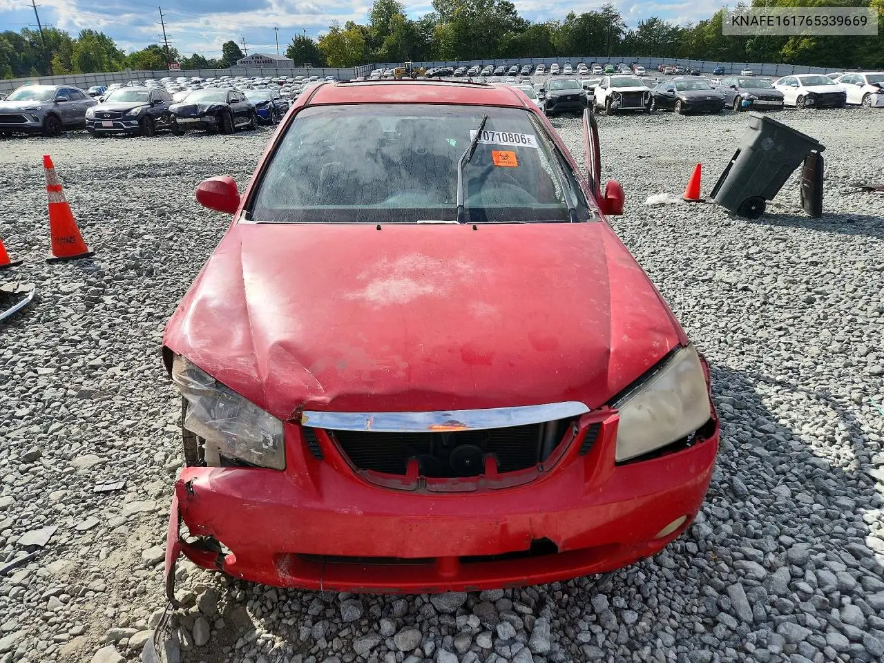 2006 KIA SPECTRA VIN KNAFE161765339669 — фото 5