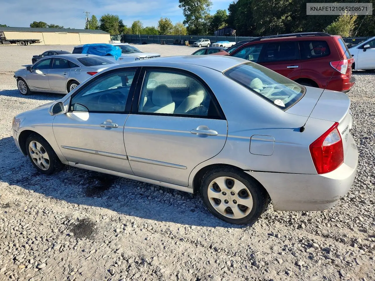 2006 KIA SPECTRA VIN KNAFE121065208671 — фото 2