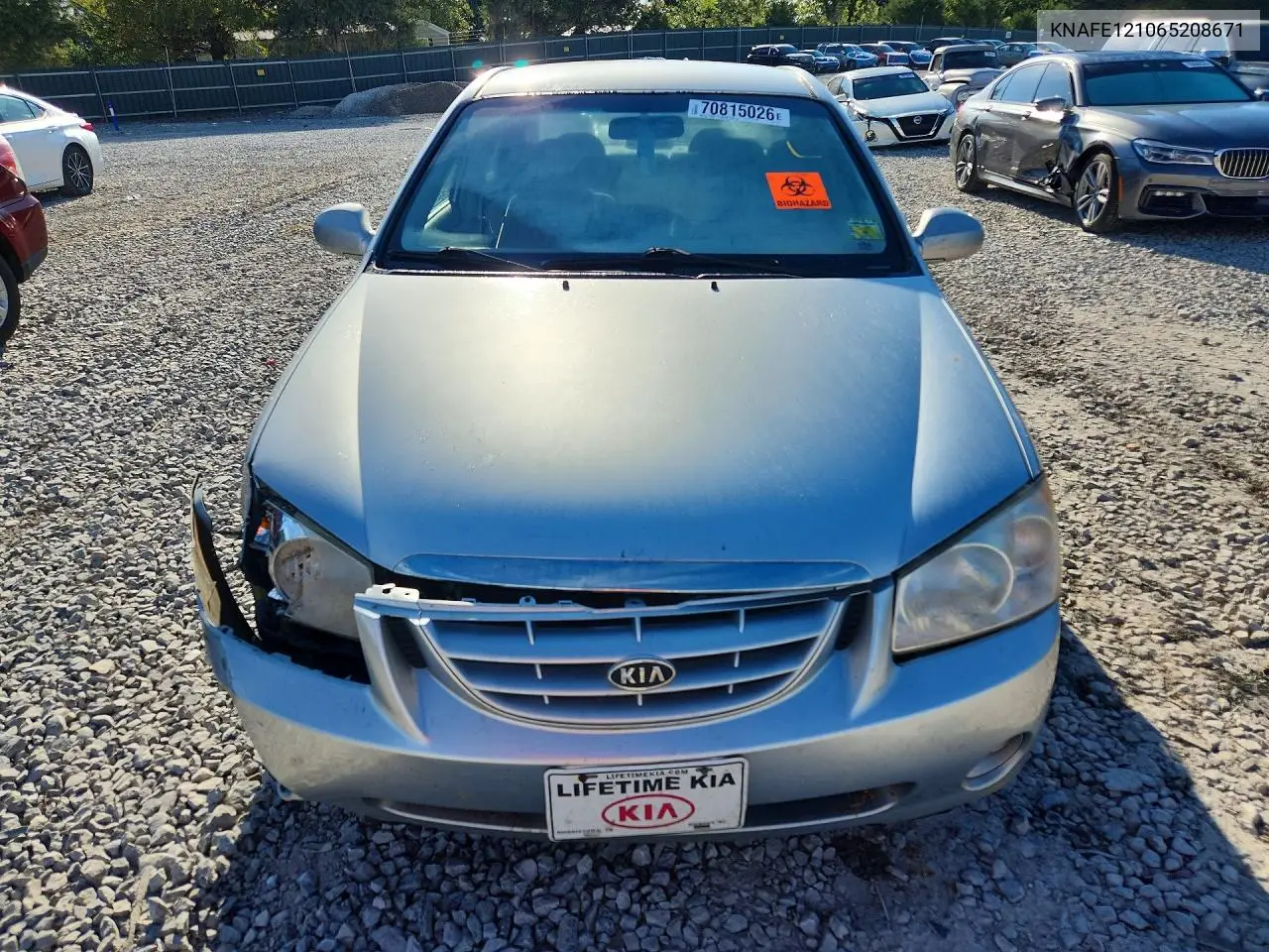 2006 KIA SPECTRA VIN KNAFE121065208671 — фото 5