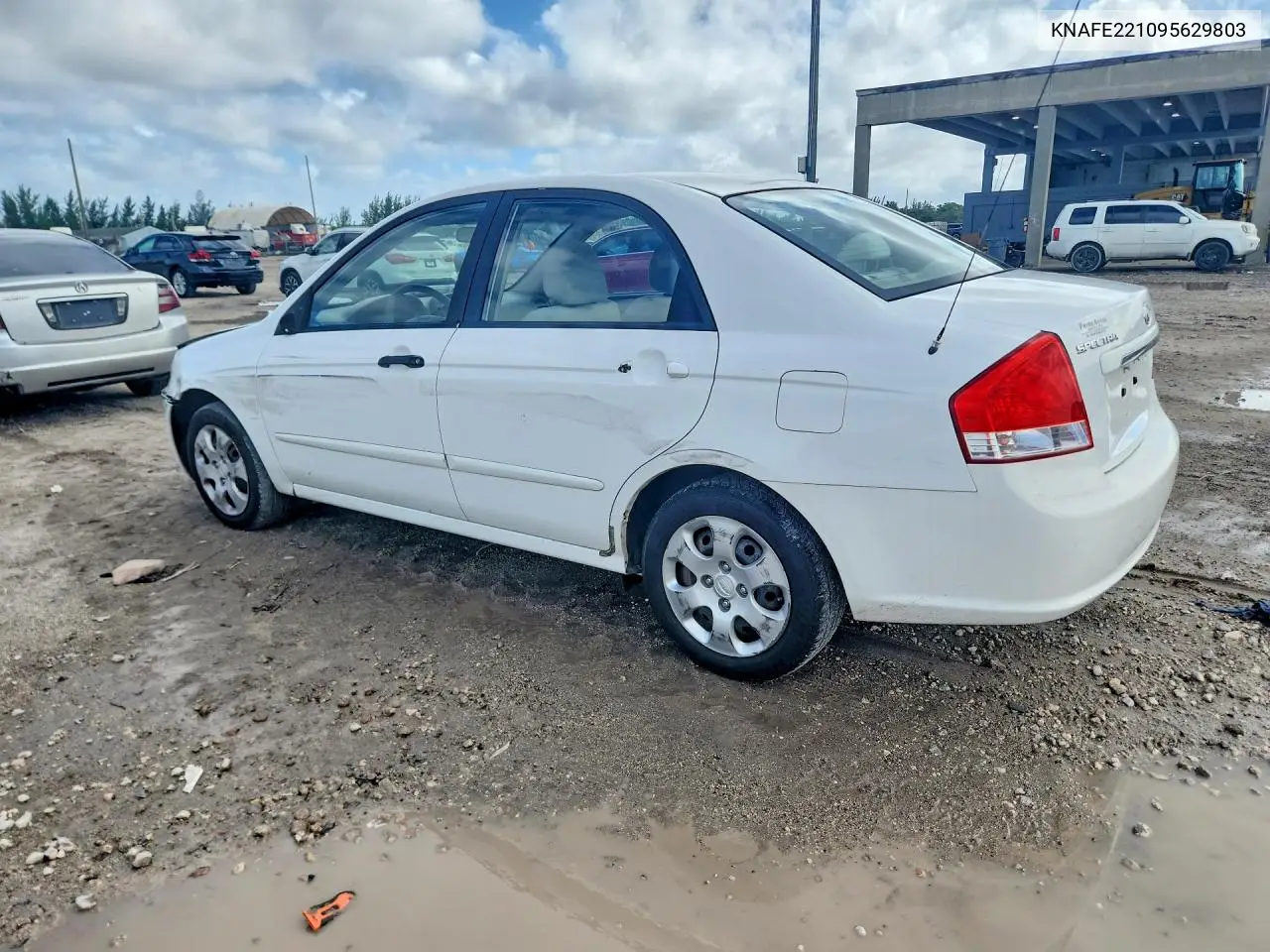 2009 KIA SPECTRA VIN KNAFE221095629803 — фото 2